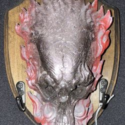 Skull Fire Wall Plaque