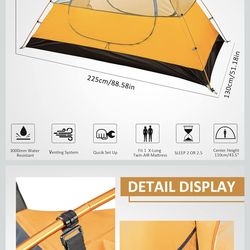 2. Person. Backpack. Tent