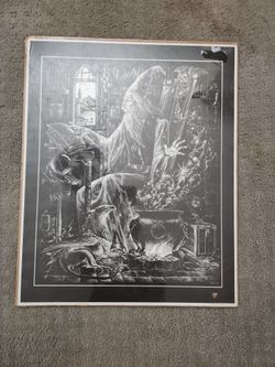 Vintage 1981 Limited Edition Melody Pena Wizard Poster Print Alberti 17”x21”