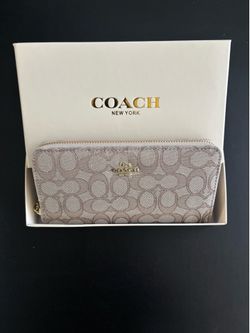 Gold/sand long coach wallet