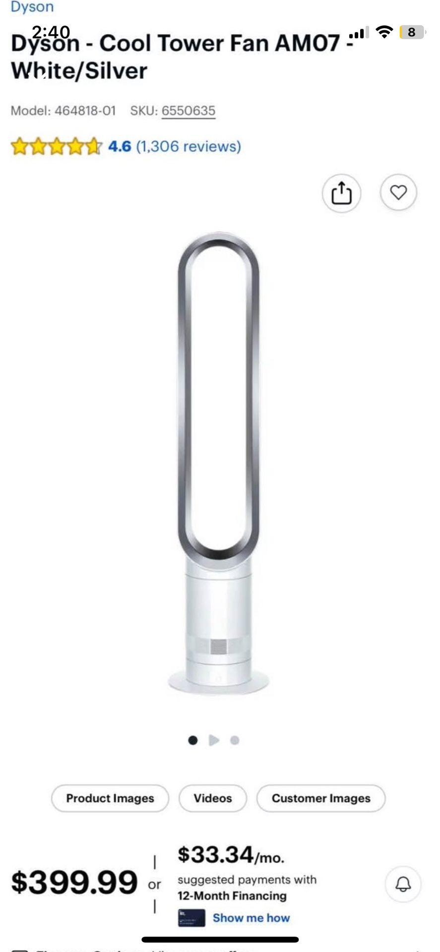 Dyson AM07 Cool Tower Fan