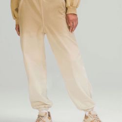 Lululemon LA Super High Rise Jogger Trench Ombre Wash Tan Size 10 EUC Sweatpants
