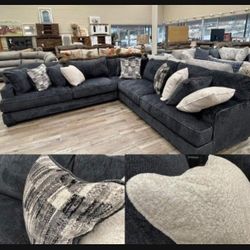 Modular Contemporary Charcoal Big Size, Long Sofa Sectional☄️ Brand New💥 Financing Options & Fastest Delivery 👍 Couch Living Room Set ✅