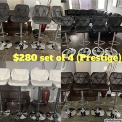 Brand New Set Of 4 Bar Stools / Pub Stools (prestige) / Adjustable Height / Swivel / Price Is Firm / Pick Up Only 