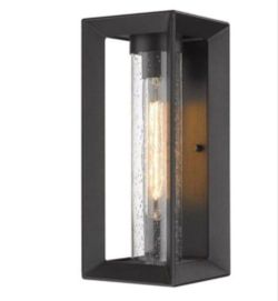 Golden Lighting 2073-OWM SD Smyth 14" Tall Outdoor Wall Sconce - Black