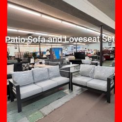 💥 Aluminum Patio Sofa And Loveseat Set 