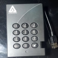 Apricorn Aegis Padlock 250 GB, External,5400 RPM Hard Drive password protected 