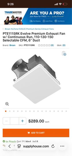 Broan bathroom exhaust fan