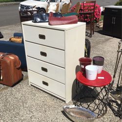 Tall Cream Dresser With Four Drawers