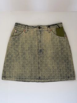 Authentic Bnwt Gucci Monogram Denim GG Mini Skirt