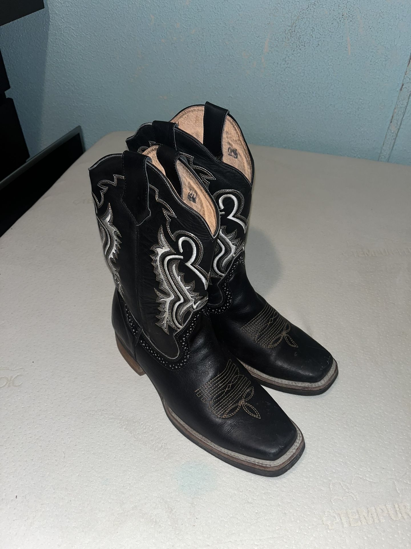 black cowboy boots