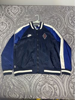 Nike Sportswear NSW Men's Checkered Bomber Woven Jacket Navy Sz Large Full Zip