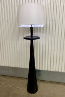 Arteriors matte black cast aluminum “Putney” sculptural floor lamp