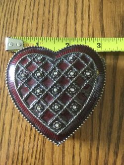 Jewel heart keepsake box of metal and ceramic perfect for Valentine’s Day