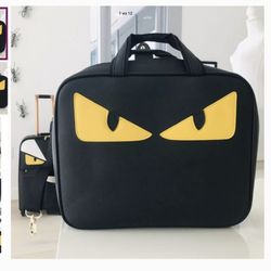  FASHION  Fendi CANVAS TRAVEL MONSTER LAPTOP BAG NWT