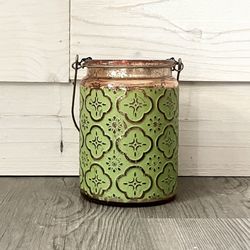 Mercury Glass Lantern Tea Light Candle Holder 