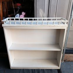 Shabby-Chic Wooden Bookcase With Top Gallery Railing $40 OBO