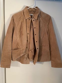 Coldwater Creek Women’s leather jacket, brown Petite large