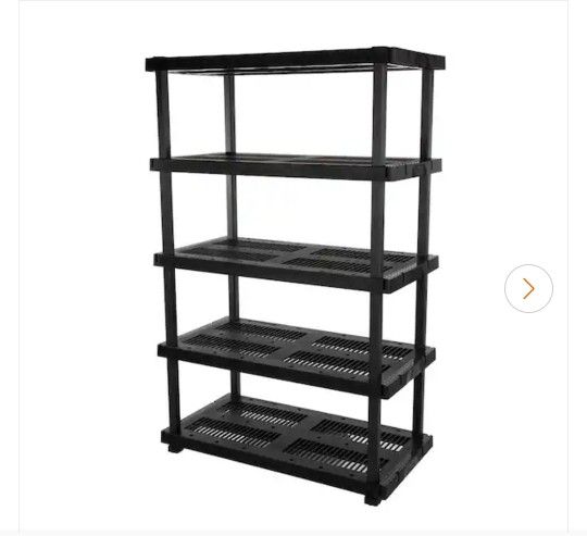 HDX
5 Tier Plastic Adjustable Garage Storage Shelving Unit in Black (48 in. W x 75 in. H x 24 in. D)