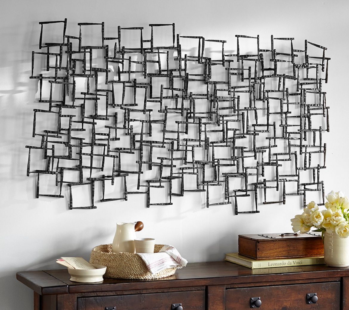 Pottery Barn Forged Metal Sculpture Wall Decor