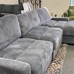 New 127x66 Corduroy Sectional Couch / Free Delivery