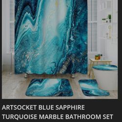 Turquoise  Marble Decor style Bath Shower Set