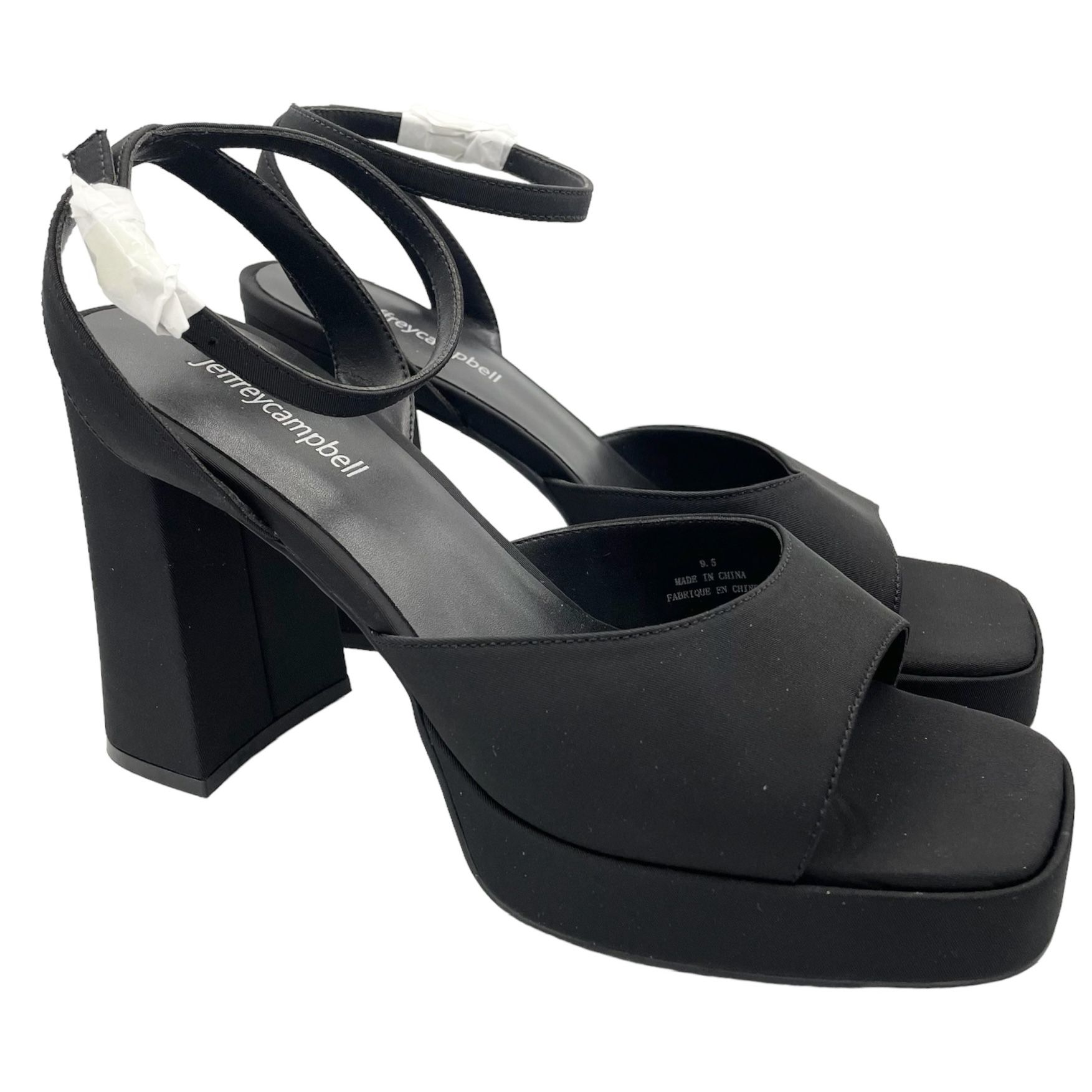 Jeffrey Campbell platform ankle strap black heel sandals women Size 9.5