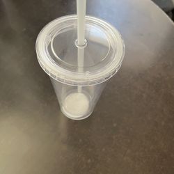 Plastic Cup w/straw