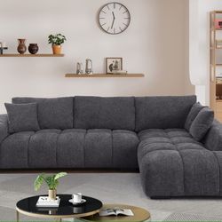 Lounge Style L-shaped Modular Chaise Sectional Sofa Couch