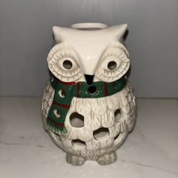 Yankee Candle Sparkling Snow Owl Luminary Tea Light Holder.