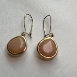 Dainty Pink Opal Dangle Earrings 