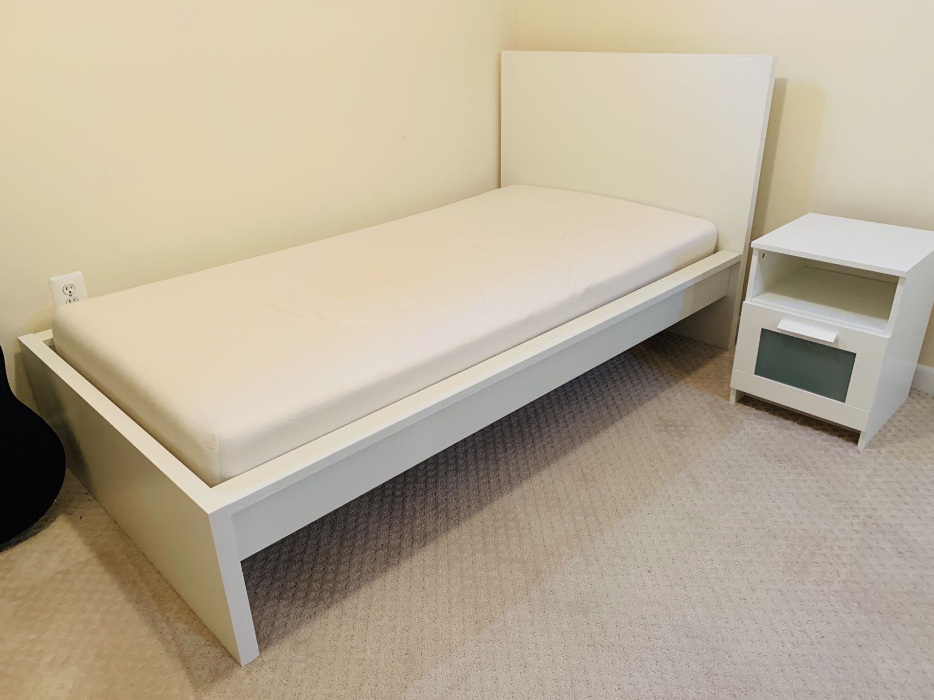 IKEA Luroy bed, mattress and night stand