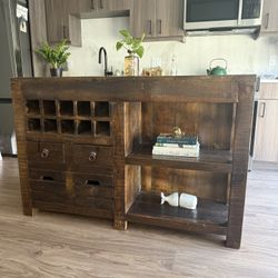Rustic Wooden Kitchen Island 