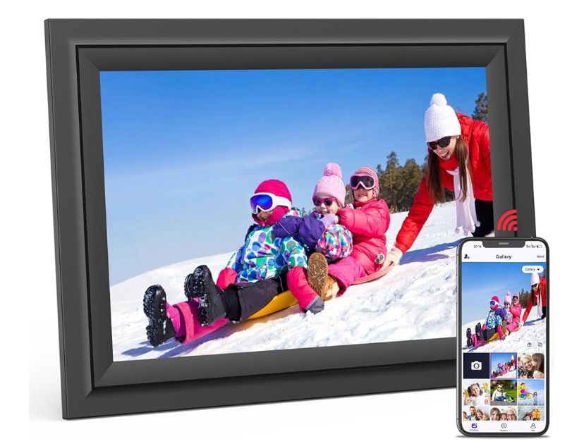 10.1 Inch WiFi Digital Photo Frame Electronic, IPS Touch Screen, 16GB, Tabletop&Wall-Mounted, Share Photos and Video with Uhale App