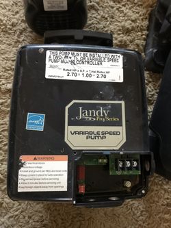 JANDY VARIABLE 2.70 TOTAL HP POOL PUMP FOR PARTS OR TO BE REFURBISHED ($89) OBO
