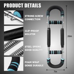 Twister Arm Trainer 2025 New, 60-100lb Adjustable Power Twister Bar, Chest Shoulder Arm Workout Equipment, Portable Detachable Upper Body Fitness Mach