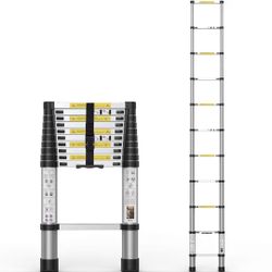 Extension Ladder 10.5FT, Aluminum Telescopic Ladders with Carry Bag for Outdoor Indoor Use