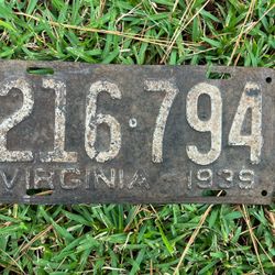 1939 VA Plate