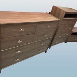 Bedroom Set w/ Queen HeadBoard, Dresser, chest and nightstand (boxspring available)