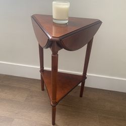 drop-leaf triangular side table  Solid Wood 