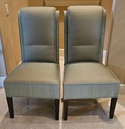Pair of High-Back Upholstered Dining Chairs