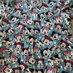 Disney Mickey And Minnie Mouse Scrub Top