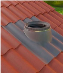 Velux Size TMR 010 Tile Roof Pitched Flashing for 10 Inch Diameter Sun Tunnel Skylights