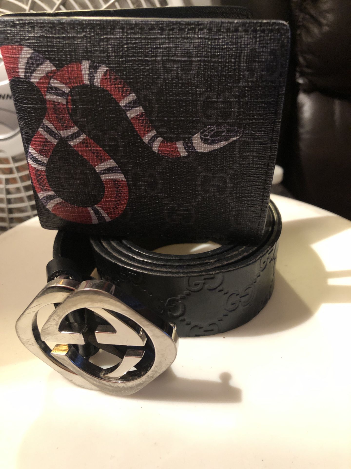Gucci belt and wallet
