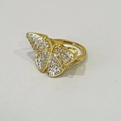 18kt Gold Plated Butterfly Ring Size 8