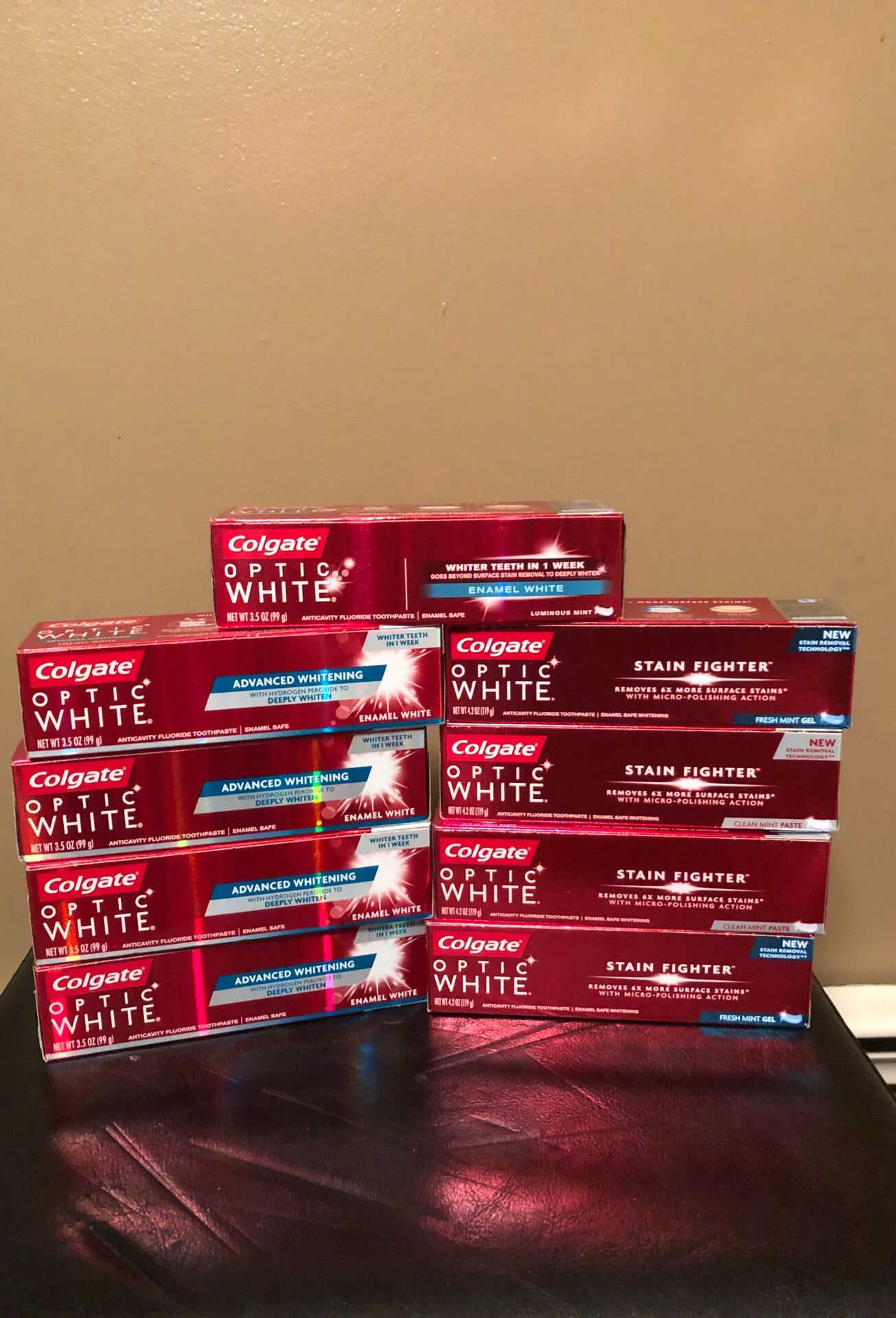 Colgate optic white toothpaste $2 each