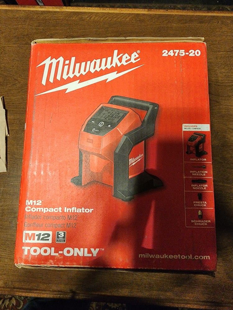 Milwaukee M12 Inflatior. New 85$. I Will Not Answer If You Ask For Lower Price. I Do Not Haggle. 