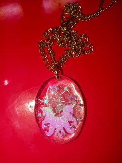 Resin unicorn necklace