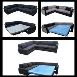 BRAND NEW 7X9FT AND 9X5.5FT SECTIONAL COUCH CHAISE WITH SLEEPER 