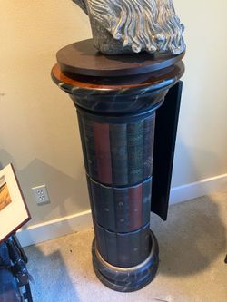 Column Cabinet with Faux Book Spines